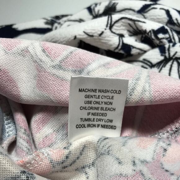 Violet B. Floral Scoop Neck Ruffled Stretch Short Sleeves Sheath Midi Dress L - Picture 5 of 5